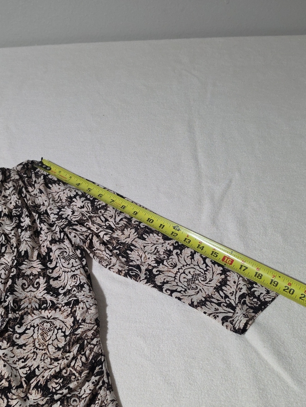 Glamour Beige and Black Floral Wrap Midi Dress Size 14. - Picture 9 of 12